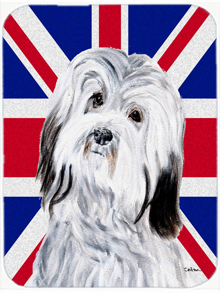 Havanese à trésors avec panneau de coupe en verre à drapeau anglais britannique caroline Union Jack