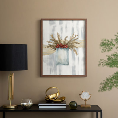 «Christmas Holiday Art CCXCII», reproduction d'art encadrée - bois massif