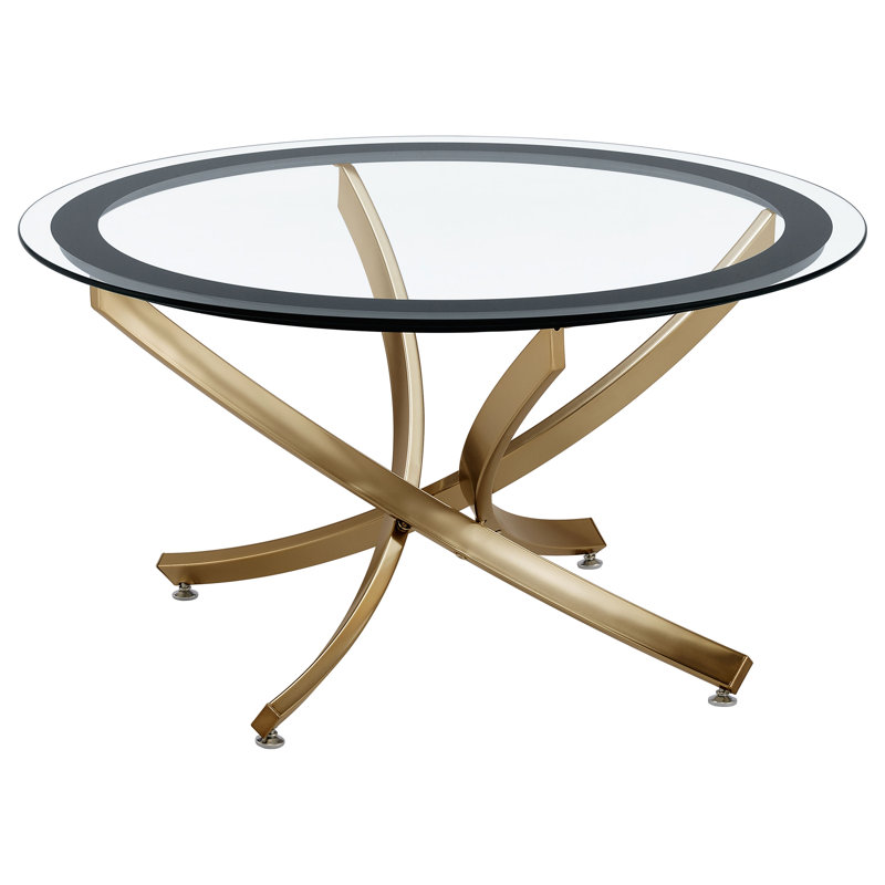 Ensemble de table basse et de table de bout Connors, Transparent/Gold
