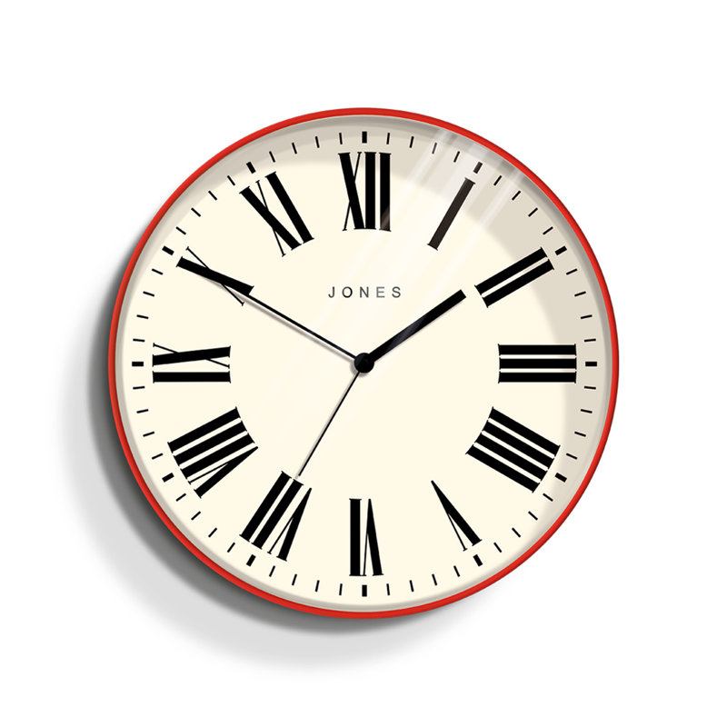MAGAZINE (ROMAN) Acrylic Wall Clock, Red
