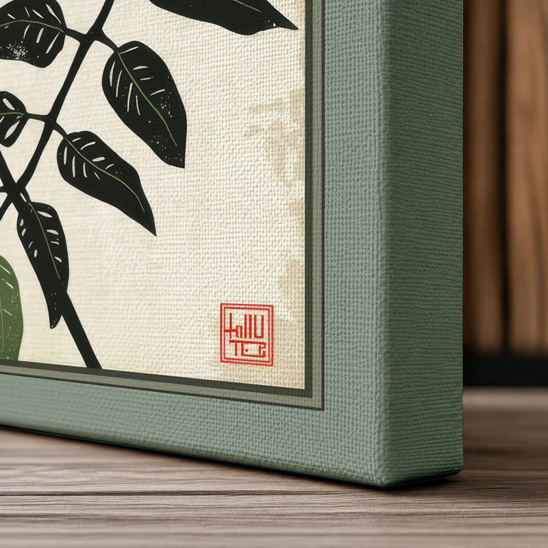 Two Studies Botanical - Wrapped Canvas, 18x12 - 45.7 x 30.5 cm, Sage Border