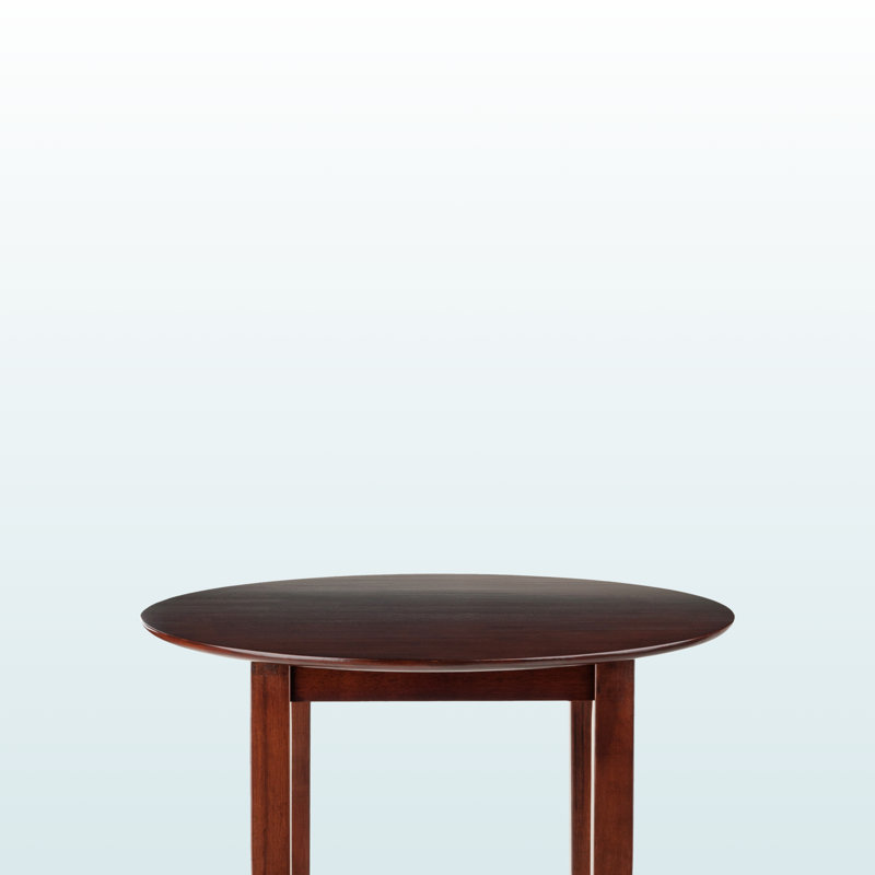 Blakeley Walnut Finish Solid Wood Round High Table, 38.82'' H X 33.52'' W X 33.52'' D