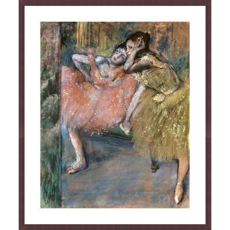 «Two Dancers By a Hearth» par Edgar Degas, impression giclée encadrée, H 40,01 po x l 33,5 po