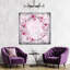 Couronne de fleurs roses sur toile-169230207