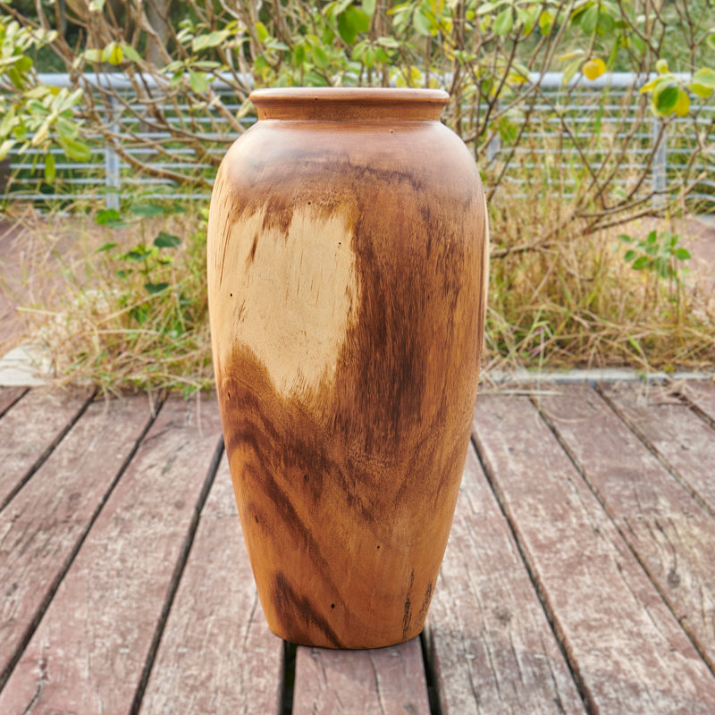 Wood Floor Vase, 50cm H x 18cm W x 18cm D