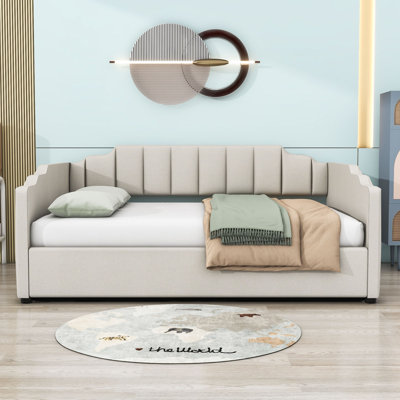 Cathriona Linen Upholstered Daybed with Storage by Lark Manor