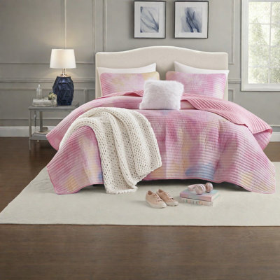 Modern Bedding Sets, 4 Piece Microfiber Tie Dye Quilt for Home Comfort