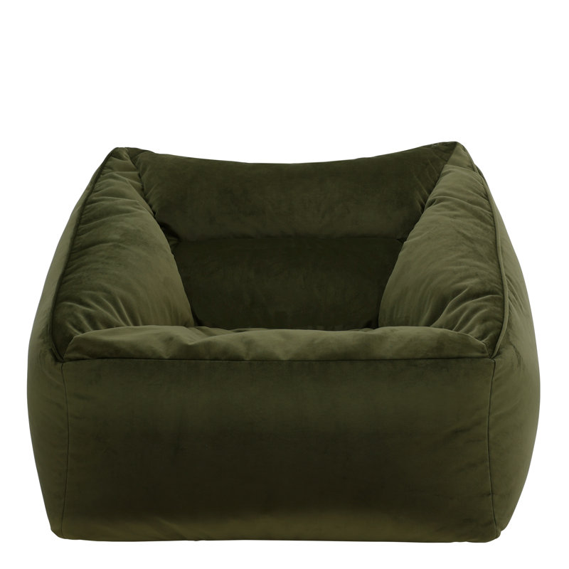 icon Milano Velvet Armchair Bean Bag, Olive Green