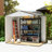 Outsunny 7' x 4' Outdoor Storage Shed, Garden Tool Metal Shed with Foundation Kit, Double Lockable Door, Air Vents and Sloping Roof, for Backyard, Patio, Lawn, White-98202122-98202127