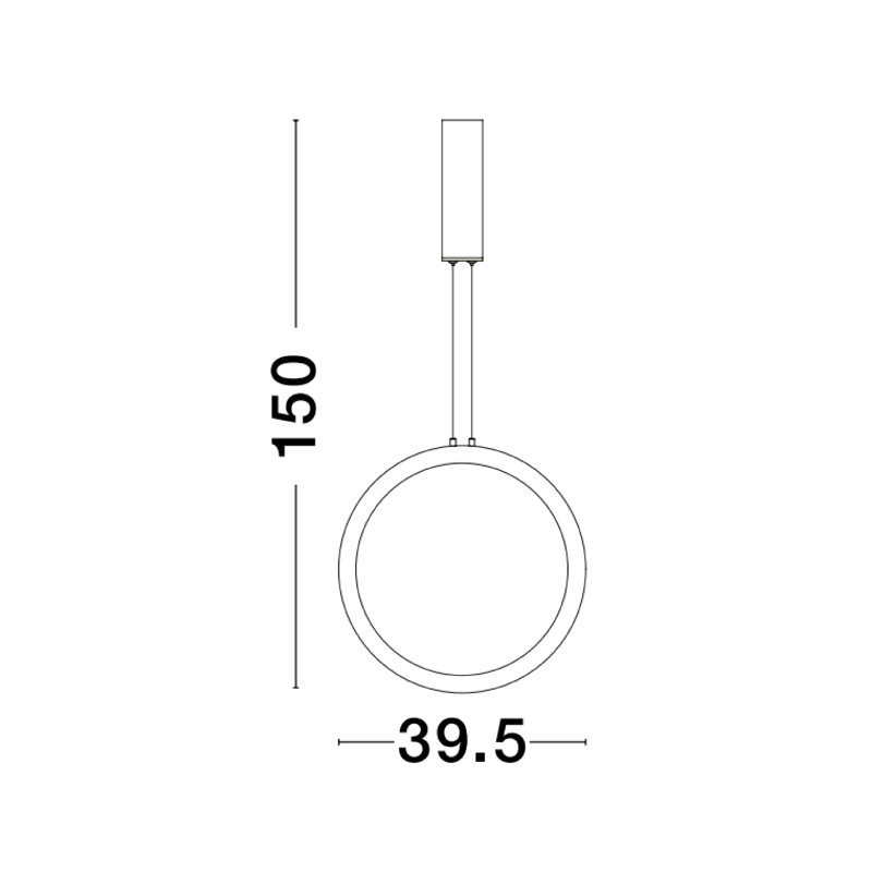 1 - Light Black LED Cylinder Pendant