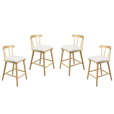 Ensemble de 4 tabourets de comptoir rembourrés en bois Olivia