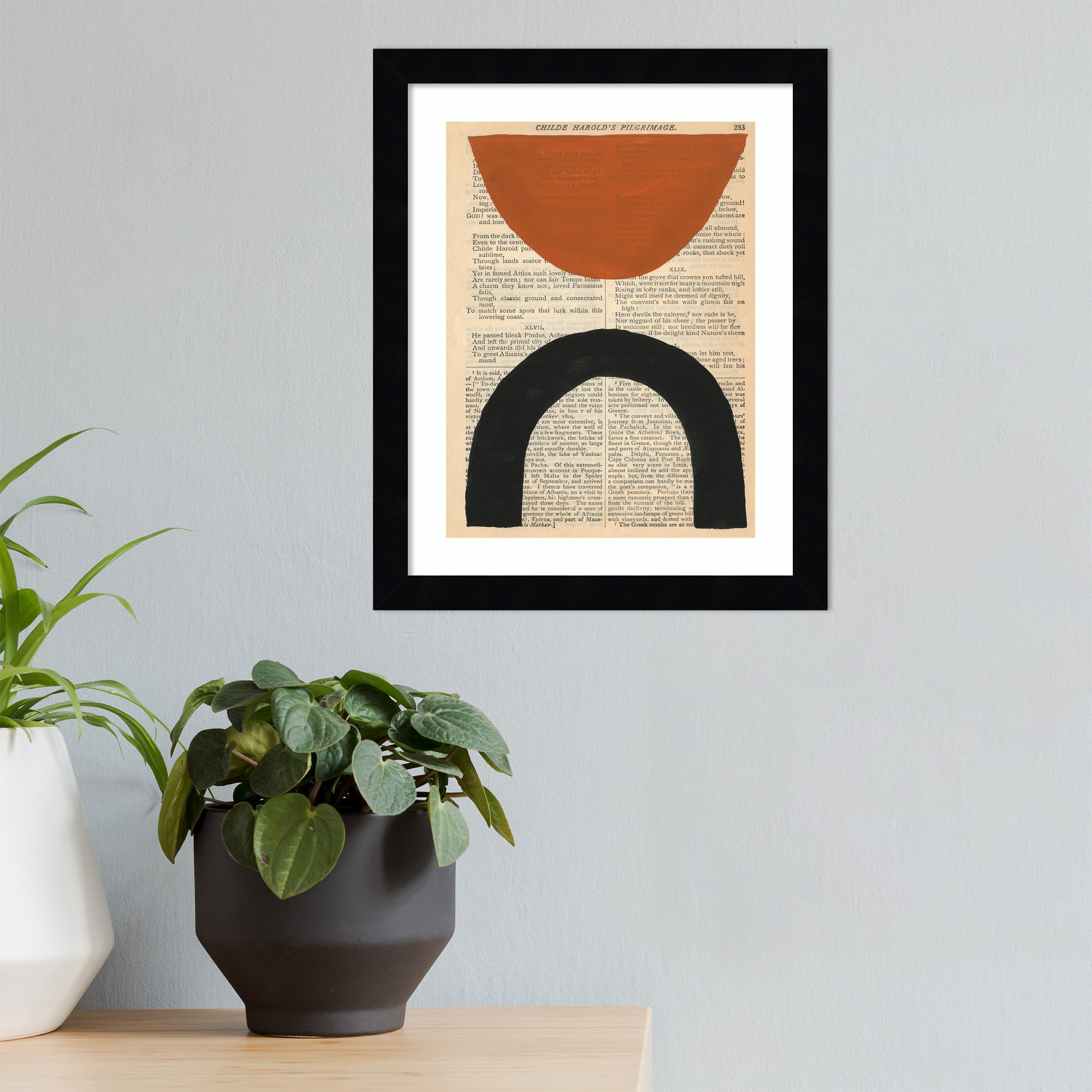 Modern Prose by W. Stramel, Black, 13" H x 11" W x 1" D