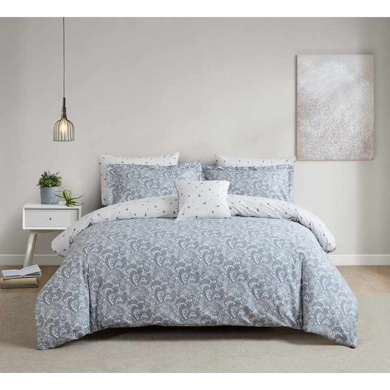 Ensemble de housse de couette en satin de coton 100% Thayle, Housse de couette pour très grand lit
