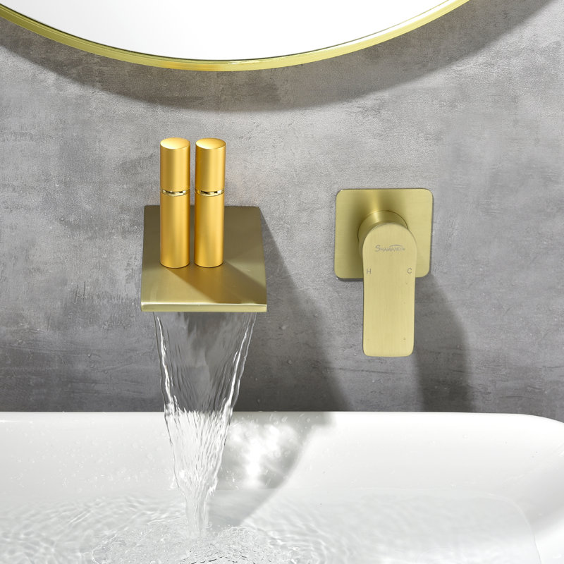 Wall Mounted Optional Single-handle Bathroom Faucet, Gold