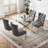 5-Piece Rectangular Glass Dining Set, 63" Modern Tempered Glass Dining Table With Velvet Upholstered Seats-1503297215-1503297213-1503297184