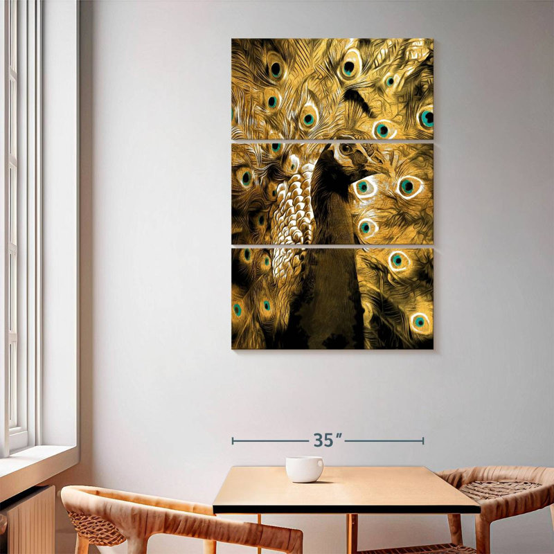 Brampt Gold Peacock, 65" H x 42" W