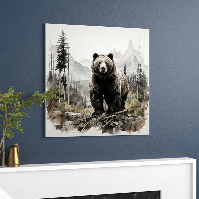 «Bear Wild Majesty II», reproduction d'art sur toile, Sans cadre, H 30 po x l 30 po, Toile tendue