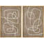 Collage géométrique en spirale Mid-Century - ensemble de 2 reproductions sur toile-98554027-98554025
