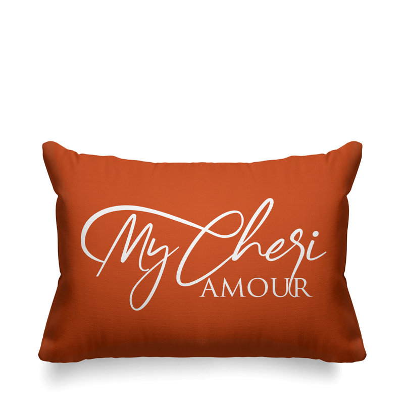 Housse et insert de coussin rectangulaire Aspire Cheri Amour, Orange