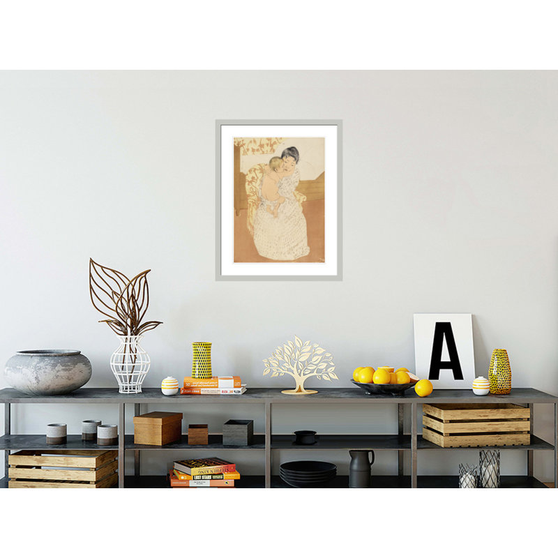 «Maternal Caress» par Mary Cassatt, impression giclée sur cadre, H 29,5 po x l 23,16 po