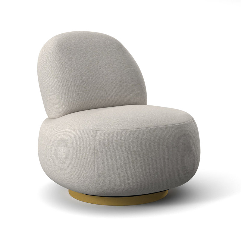 Lulu 29'' Wide Swivel Side Chair, Antique Gold, White 5555-000