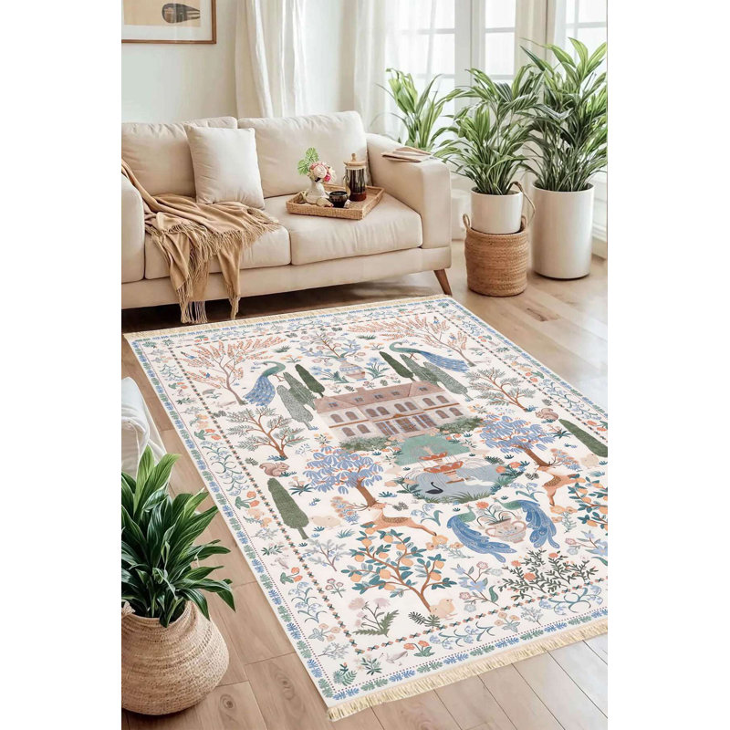 Tapestry Estate Scene Area Rug