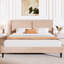 Grand lit de couleur chameau avec un tissu doux, trois et une conception simple pour la chambre à coucher - Décoration de style de soutien-1615175266-1615175269