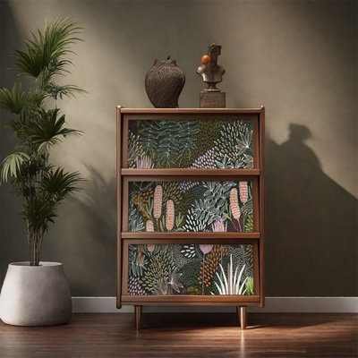 Armoire décorative avec cadre en bois de pin