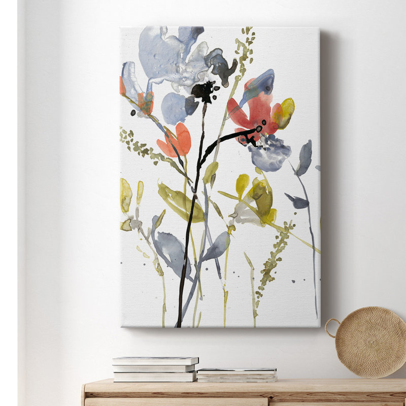 Flower Overlay II - peinture sur toile tendue, H 18 po x l 12 po x P 1 po