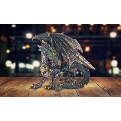 Jennee 4"H Green Dragon Figurine Unique Gifts