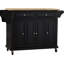 Chariot de cuisine en bois massif de 51,5 po avec roulettes verrouillables Ken-67115716