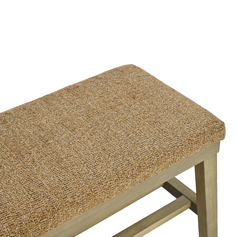 Banc de rangement rembourré en bois avec tablette inférieure de 44,4 po de largeur, Orange