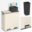 2 x 8 gallons en acier inoxydable multi-compartiments avec 15 sacs poubelles-113651342