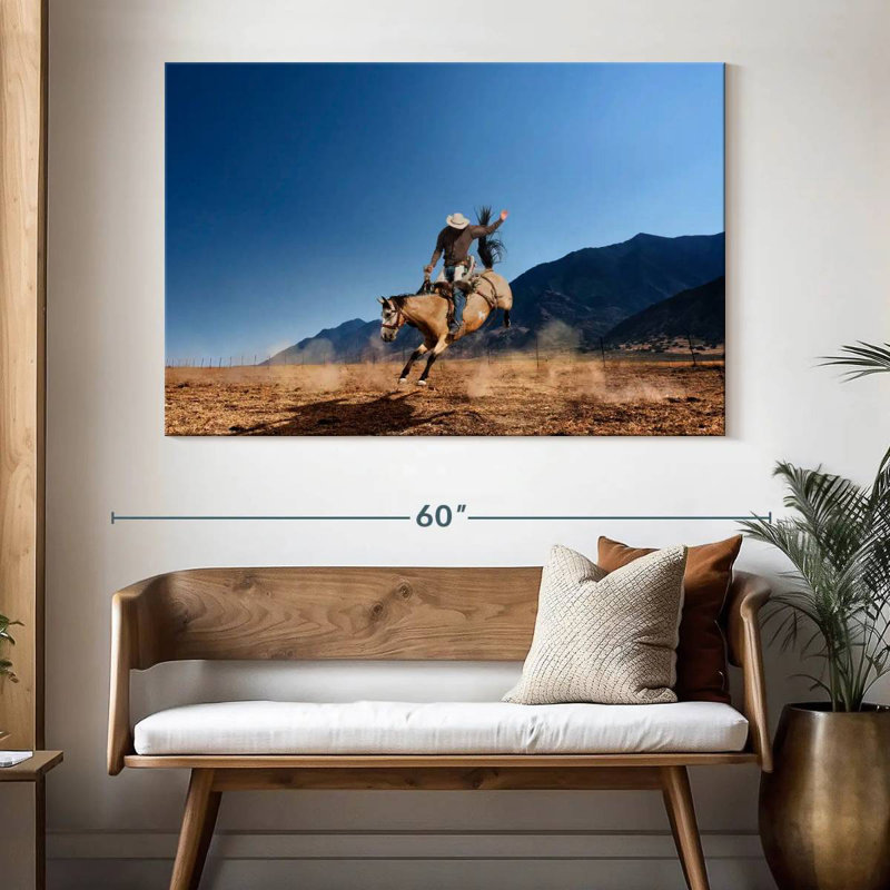 Lelar Western Cowboy, 34" H x 51" W