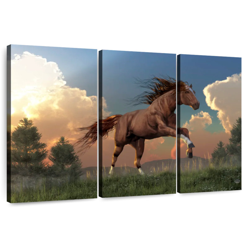 Brampt Horse Running Free, 28" H x 45" W