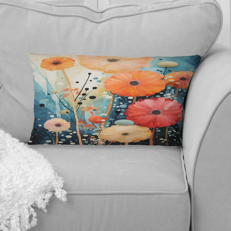 Coussin Coral Teal Contrast Contrast II - Abstract Collages