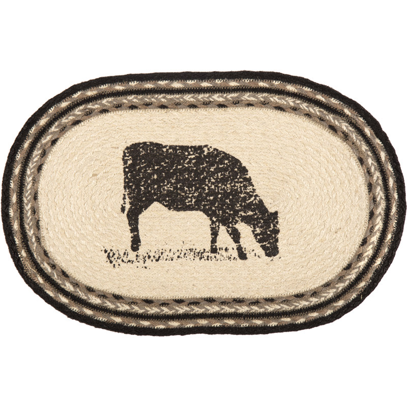 Jacqueline Jute No Pattern Oval Placemat