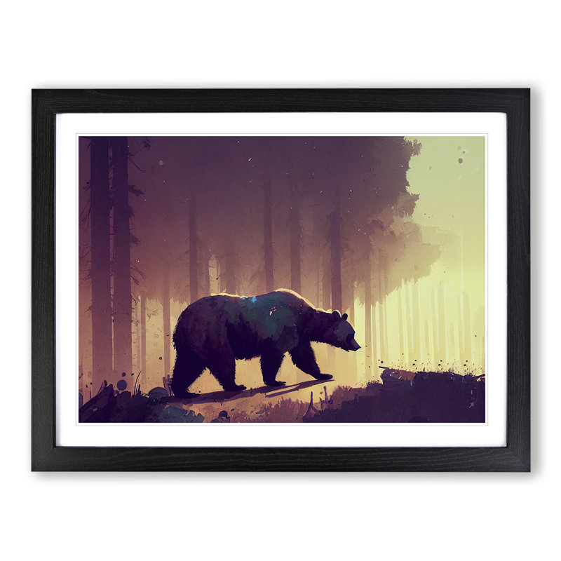 Bear Vol.3 - Framed Print, 25cm H x 34cm W x 2cm D, Black