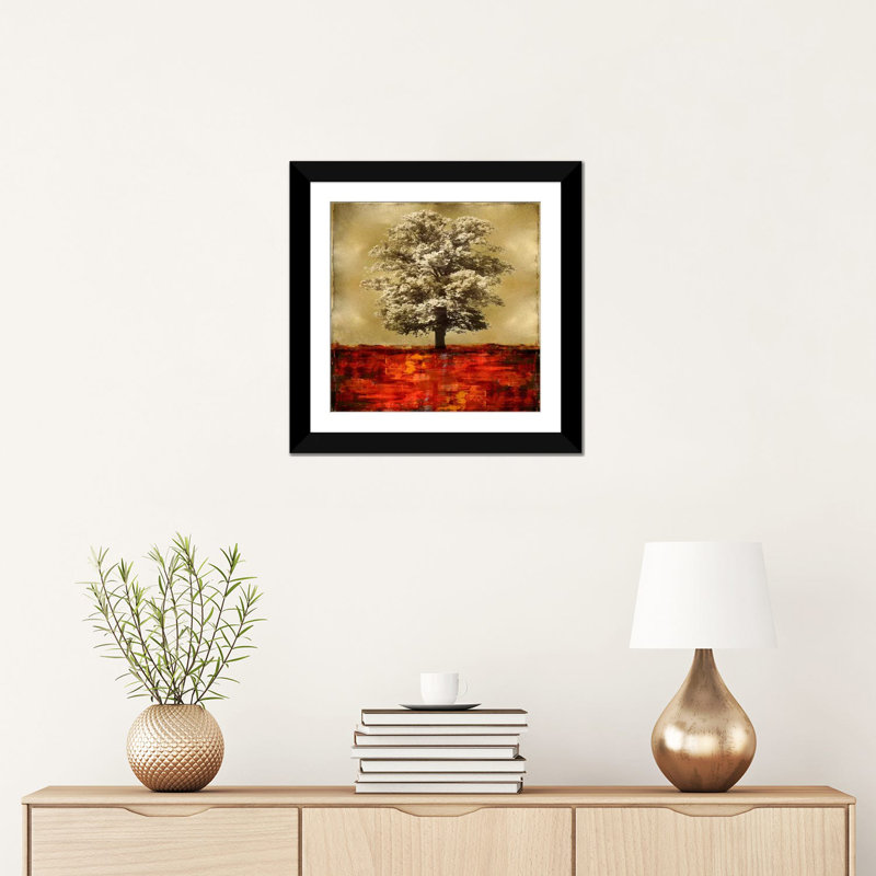 « stately », impression sur toile, H 16 po x l 16 po x P 1 po, Papier avec cadre noir, Blanc