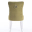 Chaise de salle à manger en velours, 2 chaises, olive, pieds en acier inoxydable chromé, ressorts, pièces rembourrées Sw1701ol, velours olive, coussin à ressorts,