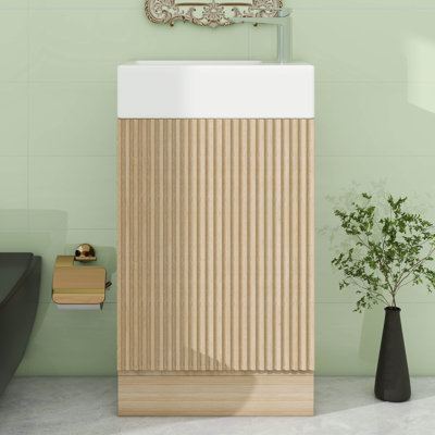 Meuble-lavabo compact 18,6 po avec meuble-lavabo et porte-papier hygiénique à deux niveaux