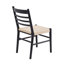 Chaise d'appoint moderne du milieu du siècle en bois massif, chaise de salle à manger à dossier échelle, avec assise tissée (ensemble de 4)-1147217452