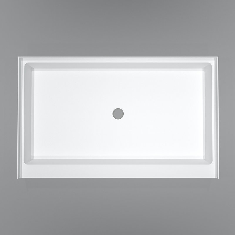 30 x 60 - Drain central - Seuil simple - Base de douche en acrylique