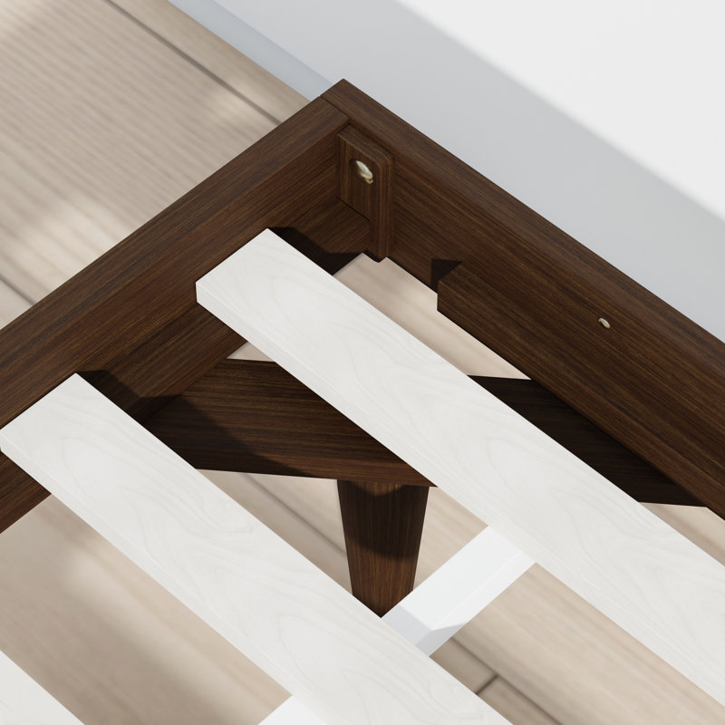 Wojcik Modern Wooden Bed Frame, Twin, Brown