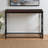 Haina Modern Brown Finish Accent Table With Black Metal Frame, 31.80" H X 43.80" W X 13.51" D
