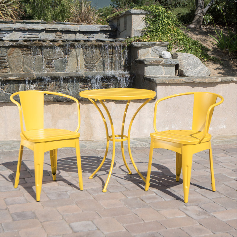 Ensemble de 3 pièces en métal KD, Jaune