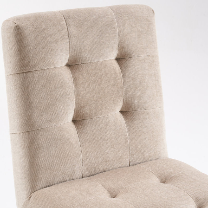 Chaise d'appoint rembourrée en lin Turfed, Kaki pâle