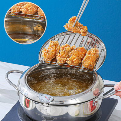 Fryer Pot Stainless Steel Non-Stick Frying Pan