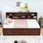 Lit capitaine double en bois avec armoires, tablettes de rangement et tiroirs