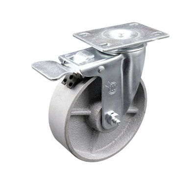 5 Inch Semi Steel Wheel Swivel Top Plate Caster with Total Lock Brake SCC